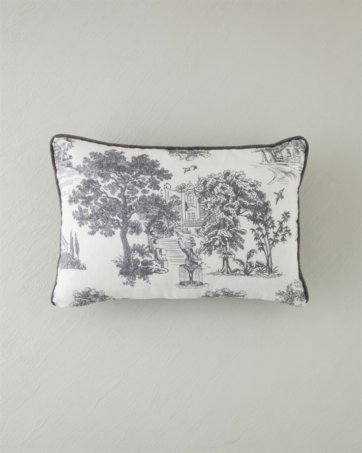 Morava Dolgulu Kırlent 35x50 cm Siyah - Beyaz