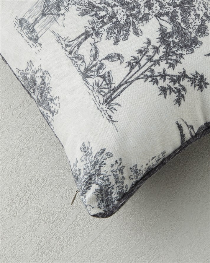 Morava Dolgulu Kırlent 35x50 cm Siyah - Beyaz