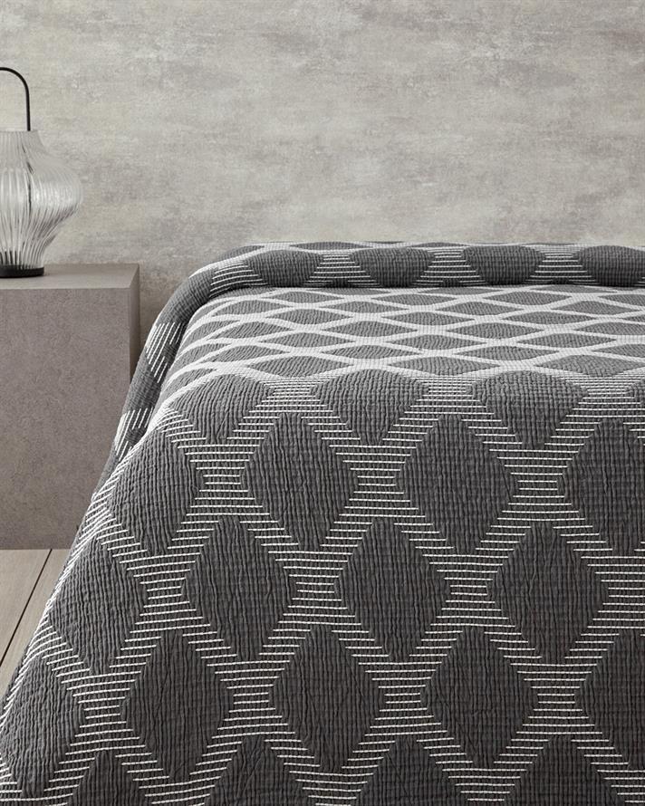 Morgan Pamuk Polyester Çift Kişilik Yatak Örtüsü 210x230 cm Antrasit