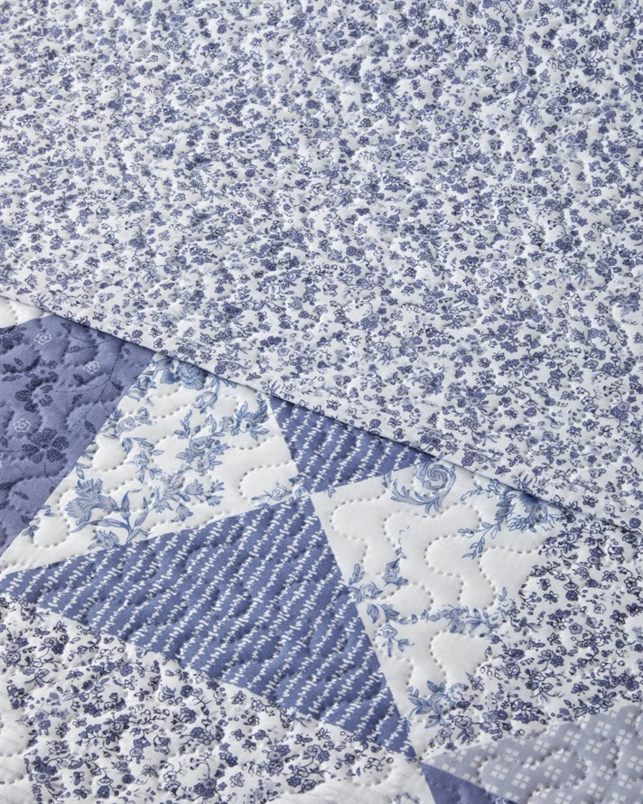 Mosa Blu Çift Kişilik Yatak Örtüsü Takımı 200x220 cm Lacivert