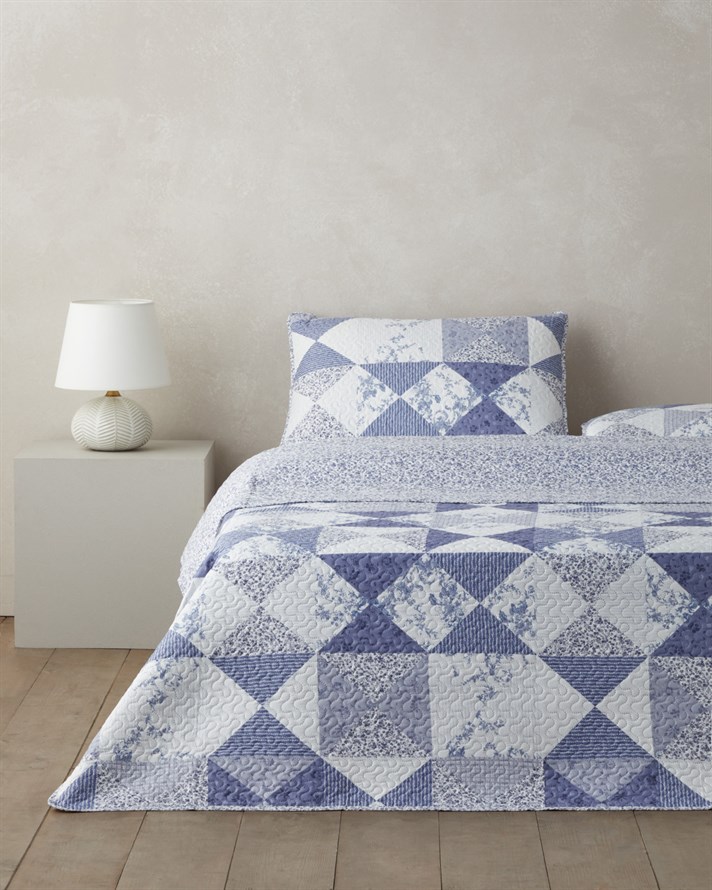 Mosa Blu Çift Kişilik Yatak Örtüsü Takımı 200x220 cm Lacivert