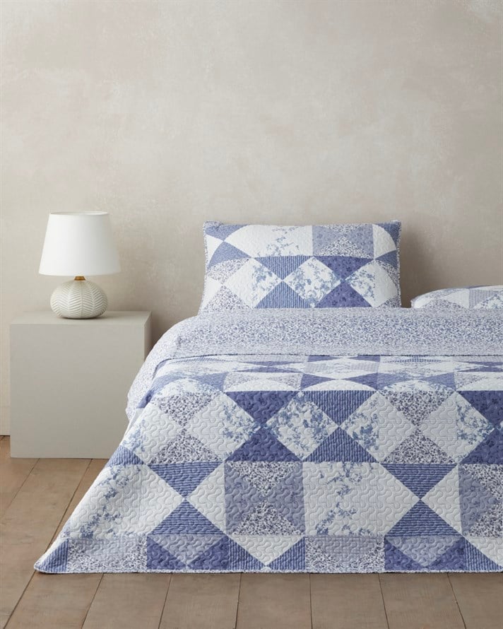Mosa Blu Çift Kişilik Yatak Örtüsü Takımı 200x220 cm Lacivert