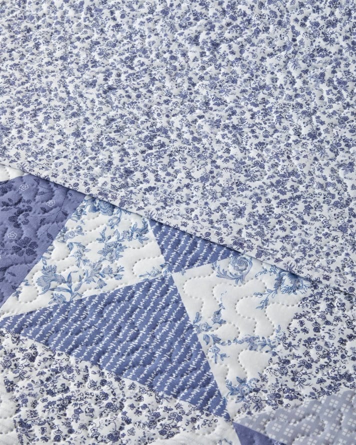Mosa Blu  Tek Kişilik Yatak Örtüsü Takımı 160x220 cm Lacivert