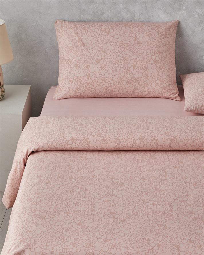 Mosaic Blossom Kolay Ütülenir Çift Kişilik Nevresim Takımı 200x220 cm Pembe