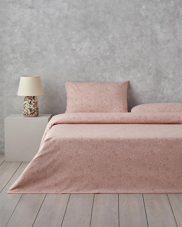 Mosaic Blossom Kolay Ütülenir Tek Kişilik Çarşaflı Nevresim Takımı 160x220 cm Pembe