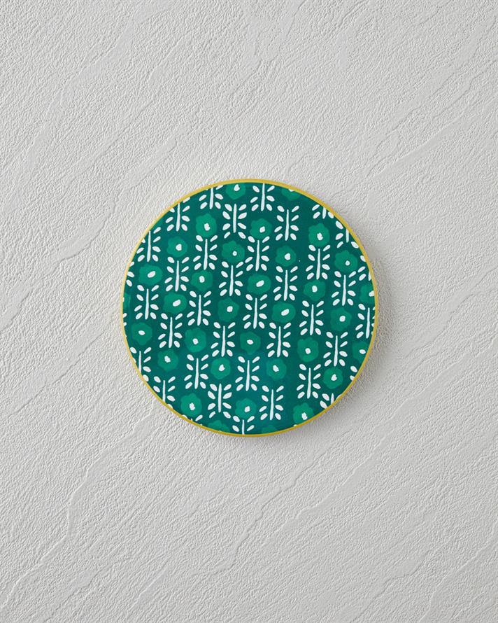 Mossia Seramik Bardak Altlığı 10.8x0.8 cm Beyaz - Yeşil