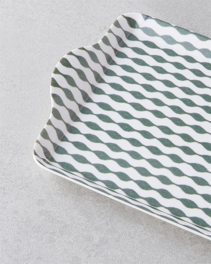 Mossica Melamin Tepsi 24x14 cm Yeşil