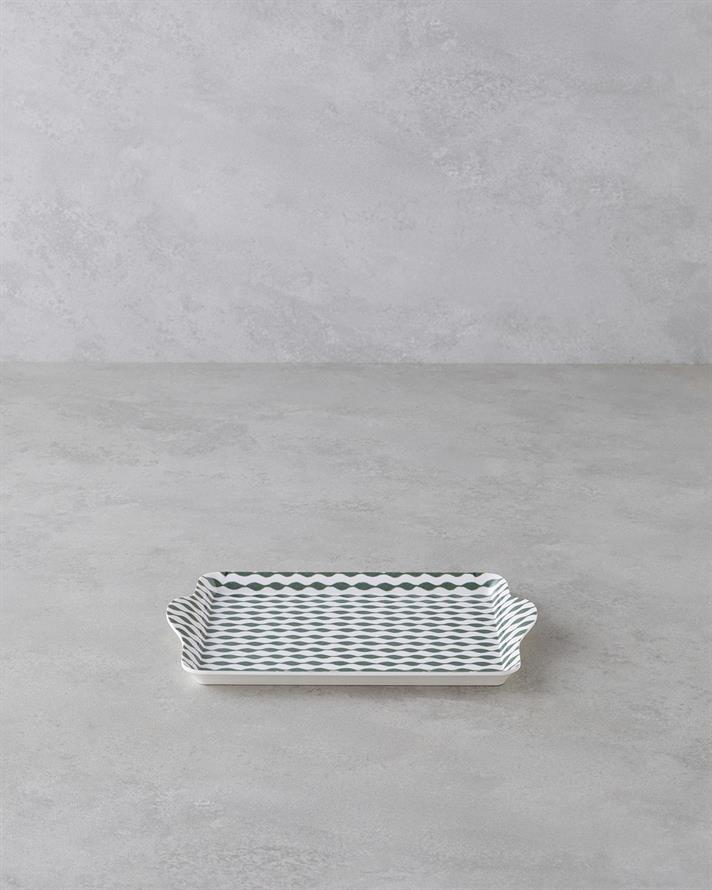 Mossica Melamin Tepsi 24x14 cm Yeşil