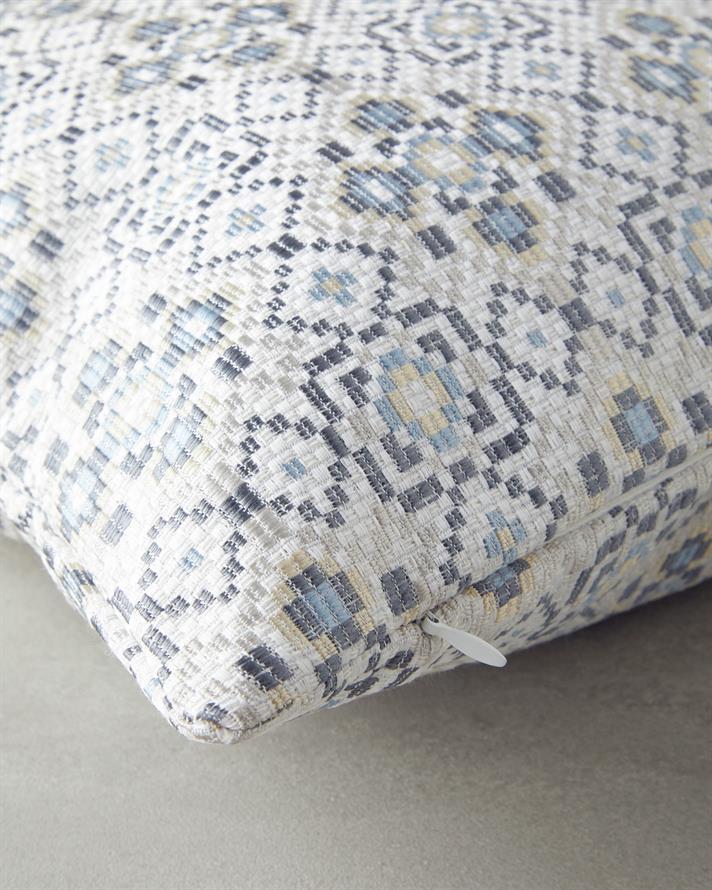 Mozaik Dekoratif Kırlent Ekru - Mavi