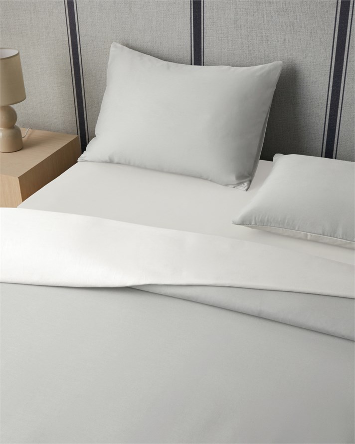 Muse Pamuk Saten Çift Kişilik Çarşaflı Nevresim Takımı 200x220 cm Taş Rengi-Ekru