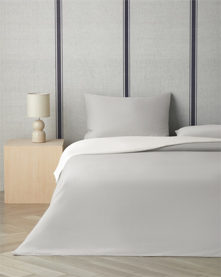 Muse Pamuk Saten King Size Çarşaflı Nevresim Takımı 240x220 cm Taş Rengi-Ekru