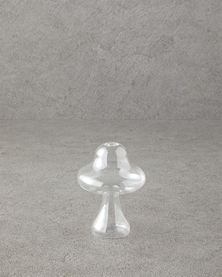 Mushroom Borosilikat Vazo Şeffaf