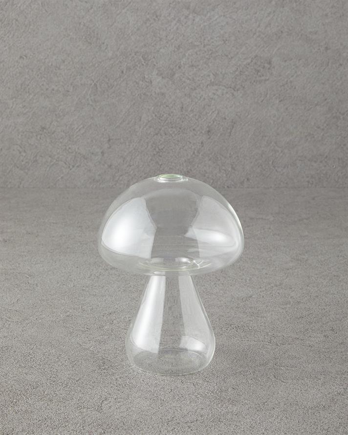 Mushroom Borosilikat Vazo Şeffaf