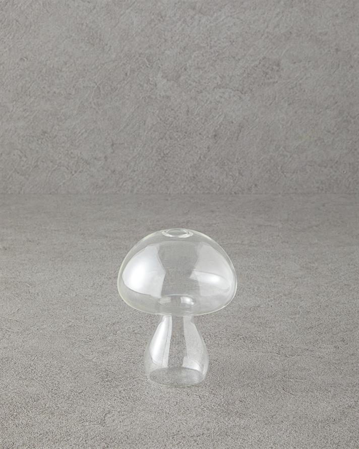 Mushroom Borosilikat Vazo Şeffaf