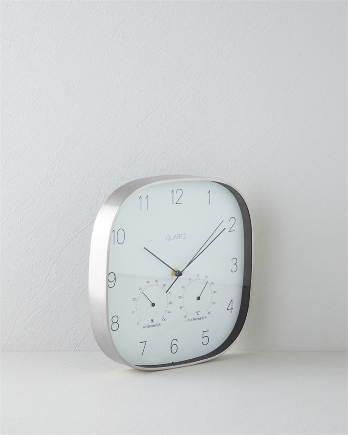 Nador Alüminyum Duvar Saati 29 cm Silver