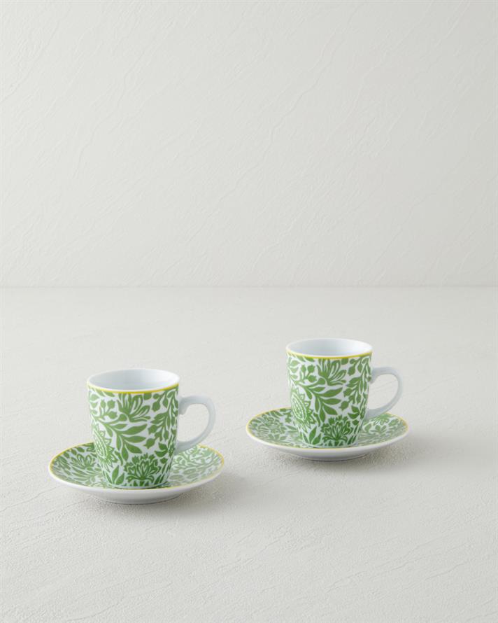 Nami Porselen 4 Parça 2 Kişilik Kahve Fincan Takımı 80 ml Yeşil