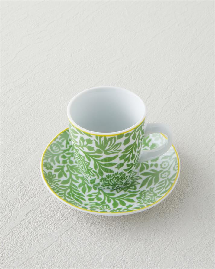 Nami Porselen 4 Parça 2 Kişilik Kahve Fincan Takımı 80 ml Yeşil