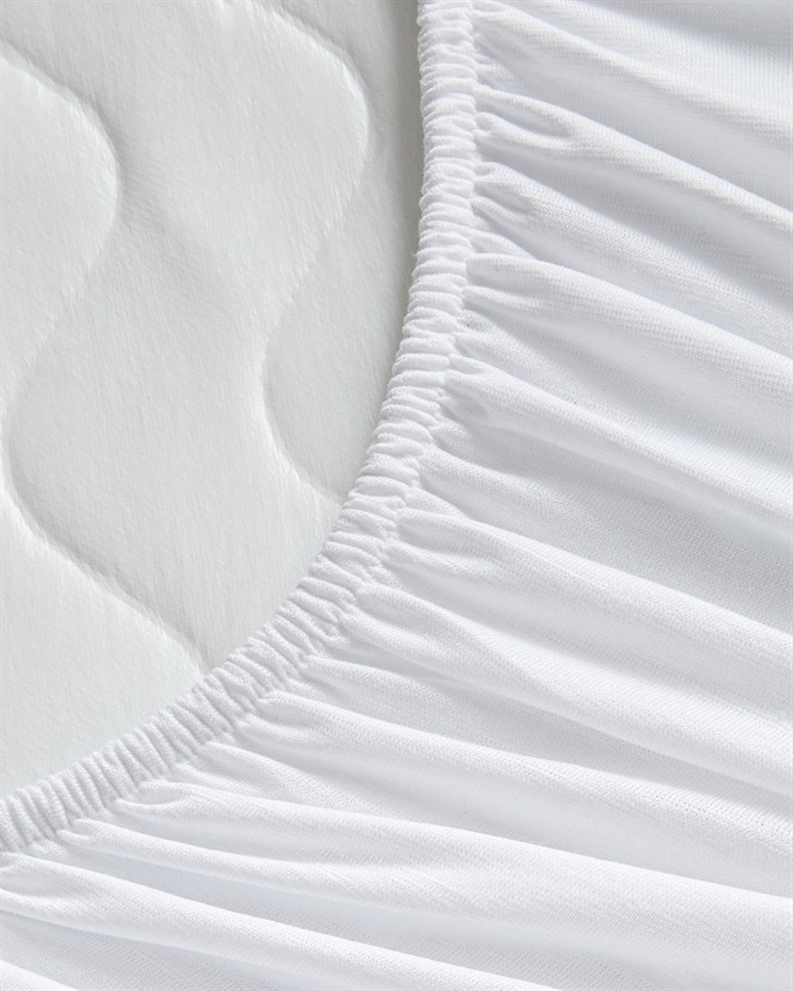 Napline Pamuklu Kapitoneli Sıvı Geçirmez King Size Alez 180x200 cm Beyaz