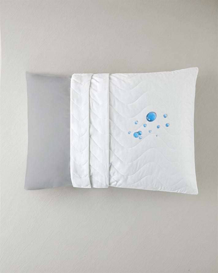 Napline Pamuklu Kapitoneli Sıvı Geçirmez Alez 50x70 cm Beyaz