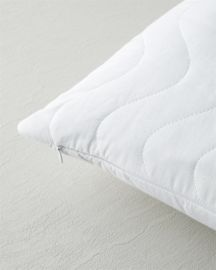 Napline Pamuklu Kapitoneli Sıvı Geçirmez Alez 50x70 cm Beyaz