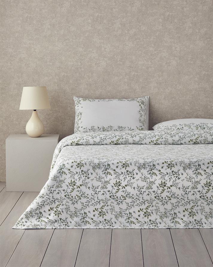 Natur Baskılı Çift Kişilik Pike Takımı 200x220 cm Yeşil