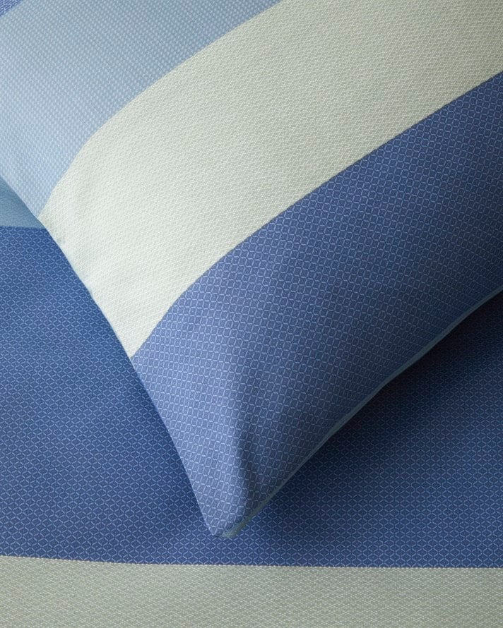 Natural Bands Kolay Ütülenir Çift Kişilik Çarşaflı Nevresim Takımı 200x220 cm Mavi - Yeşil