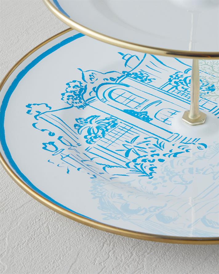 Nautical Emaye Katlı Servis 21x29 cm Mavi