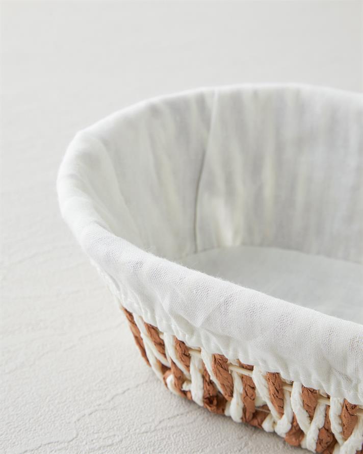 Navessa Kağıt Ekmek Sepeti 24x18x8 cm Krem