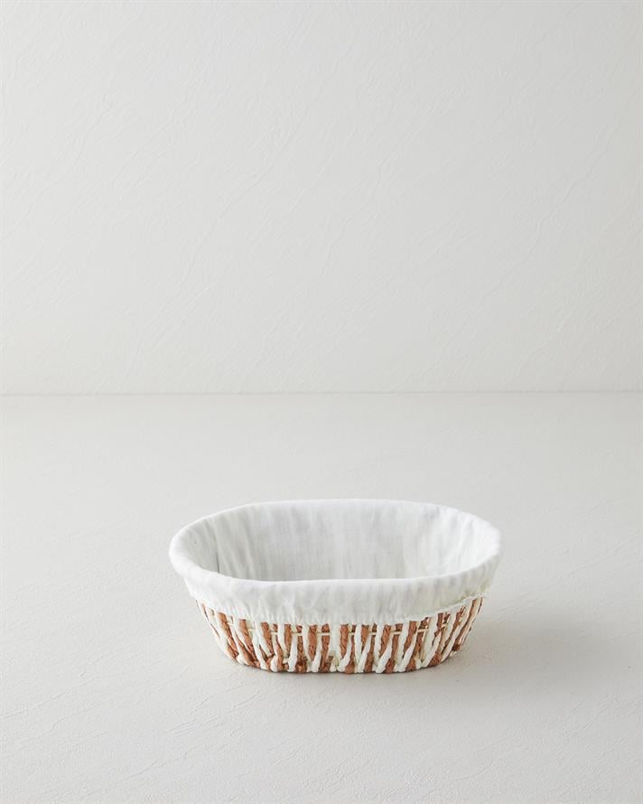 Navessa Kağıt Ekmek Sepeti 24x18x8 cm Krem