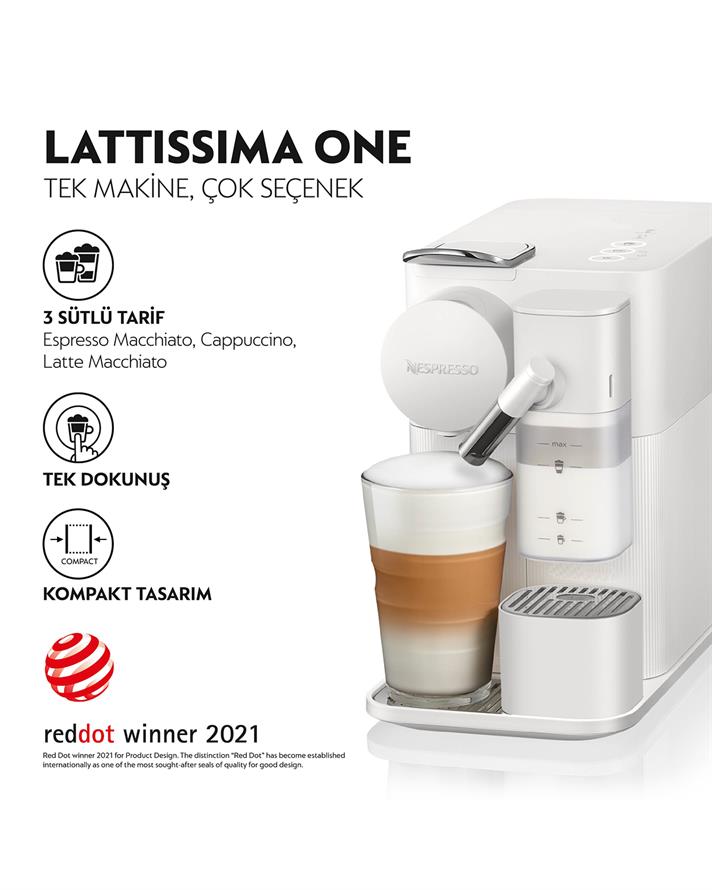 Nespresso F121 Latissima One Süt Çözümlü Espresso Makinesi Beyaz