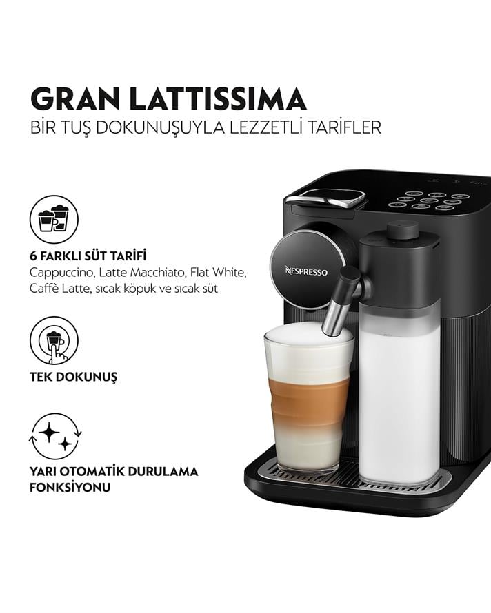 Nespresso F541 Gran Latissima Süt Çözümlü Espresso Makinesi Siyah