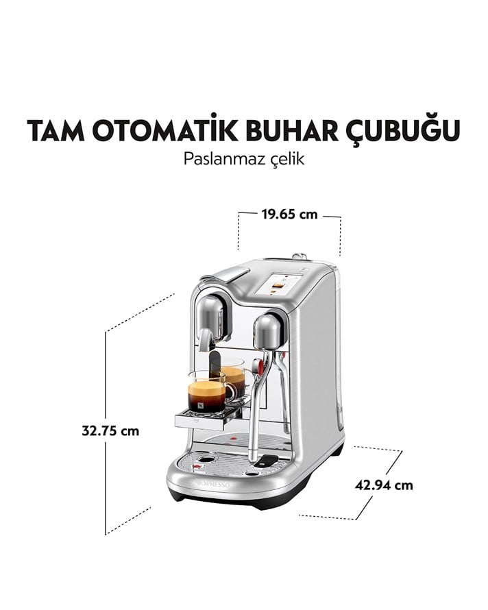 Nespresso J620 Creatista Pro Süt Çözümlü Kahve Makinesi Metalik Gri
