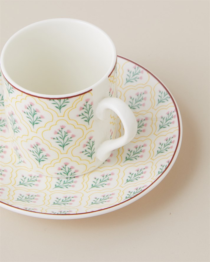 Neva Flora New Bone China 12 Parça 6 Kişilik Kahve Fincan Takımı 80 ml Renkli
