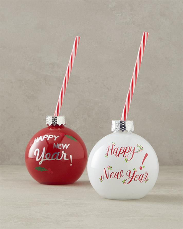 New Year Joy Cam Pipetli Bardak Beyaz