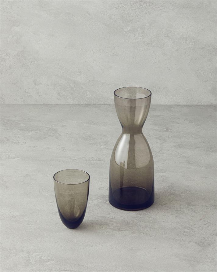 Nish Cam Başucu Sürahi 750 ml + 200 ml Antrasit