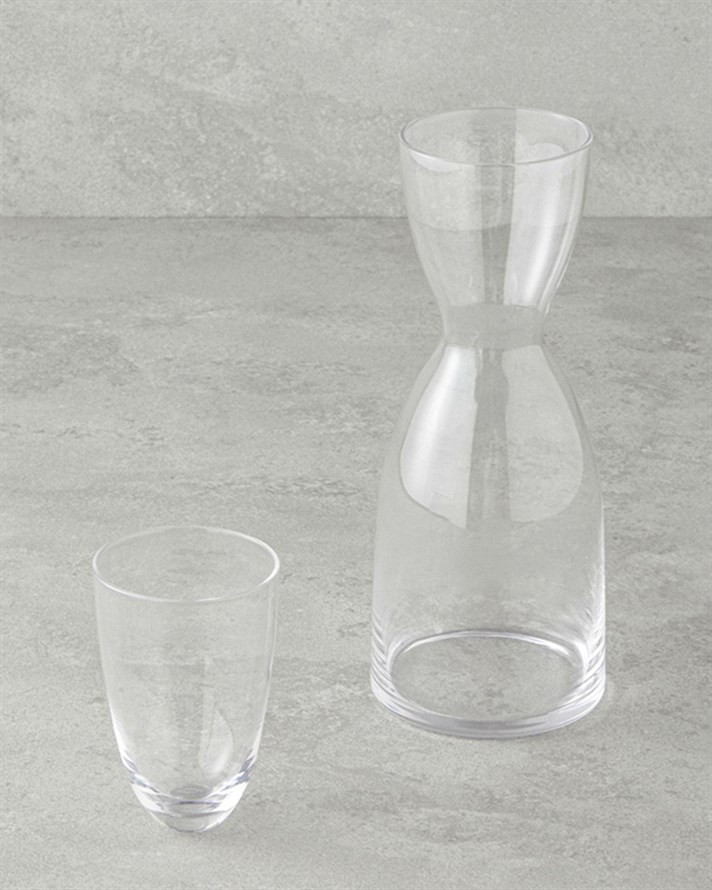 Nish Cam Başucu Sürahi 750 ml + 200 ml Şeffaf