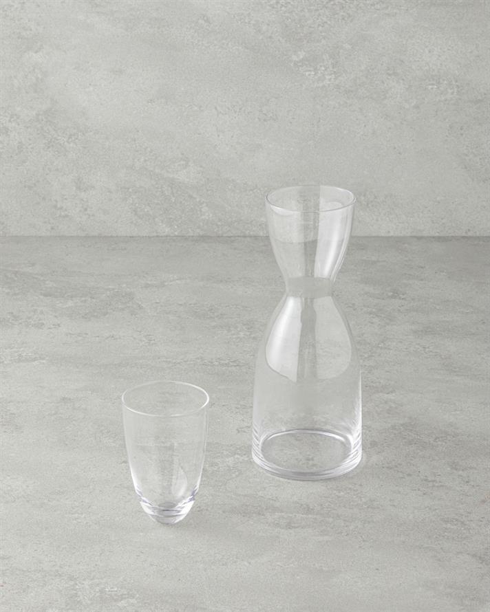 Nish Cam Başucu Sürahi 750 ml + 200 ml Şeffaf