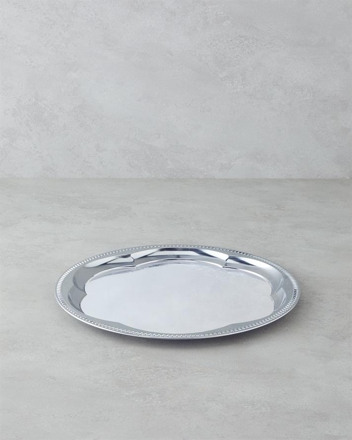 Noble Metal İkram Tepsisi 35 cm Silver
