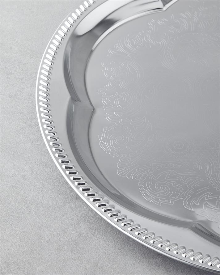 Noble Metal İkram Tepsisi 35 cm Silver