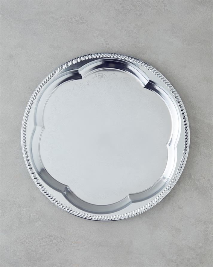 Noble Metal İkram Tepsisi 35 cm Silver
