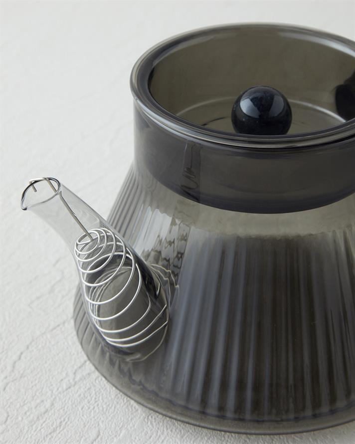 Nora Borosilikat Cam Demlik 550 ml Gri