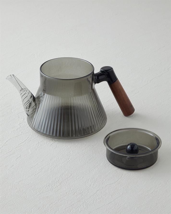 Nora Borosilikat Cam Demlik 550 ml Gri