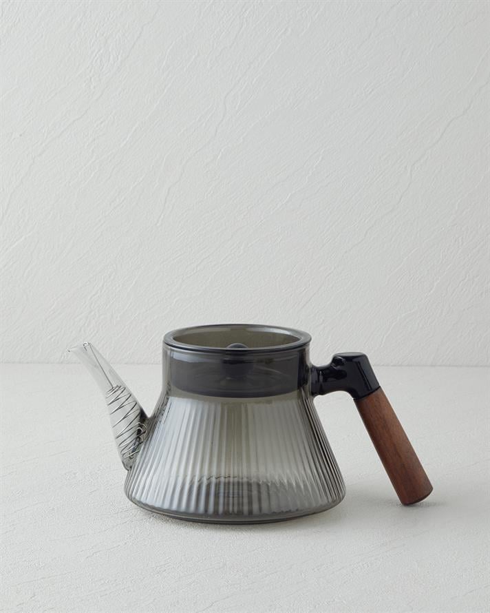 Nora Borosilikat Cam Demlik 550 ml Gri