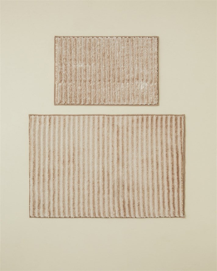 Nora Glow Kaydırmaz Taban Banyo Paspası Seti 60x90 + 40x60 cm Pembe