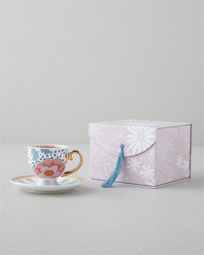 Nostalgic Cherry New Bone China 4 Parça 2 Kişilik Kahve Fincan Takımı 100 ml Renkli