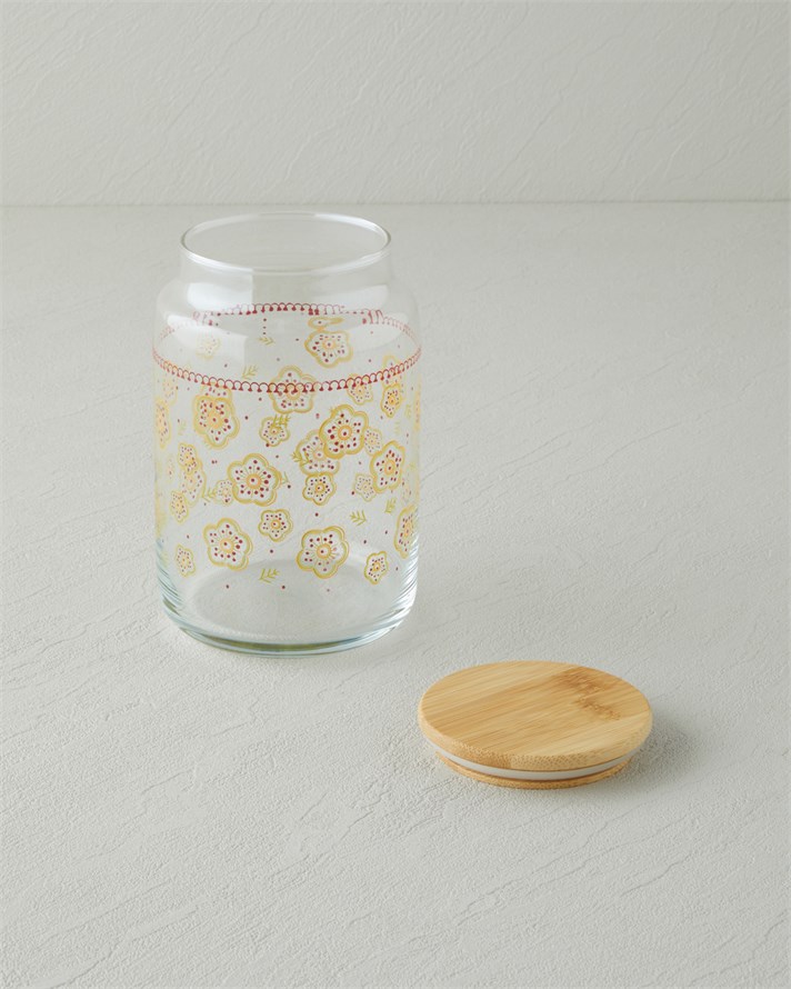 Nostalgic Serenity Cam Kavanoz 500 ml Kırmızı-Sarı