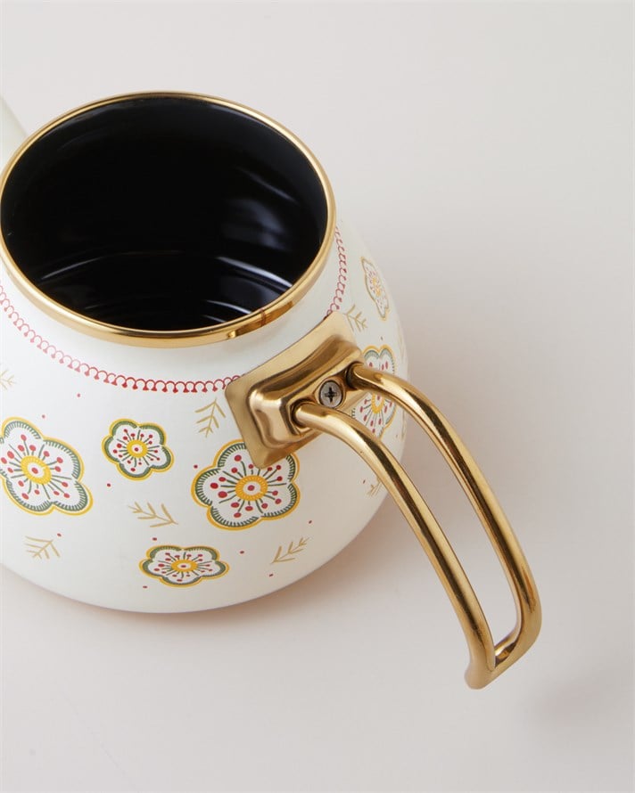 Nostalgic Serenity Emaye Çaydanlık 1,1 Litre + 2,3 Litre Hardal
