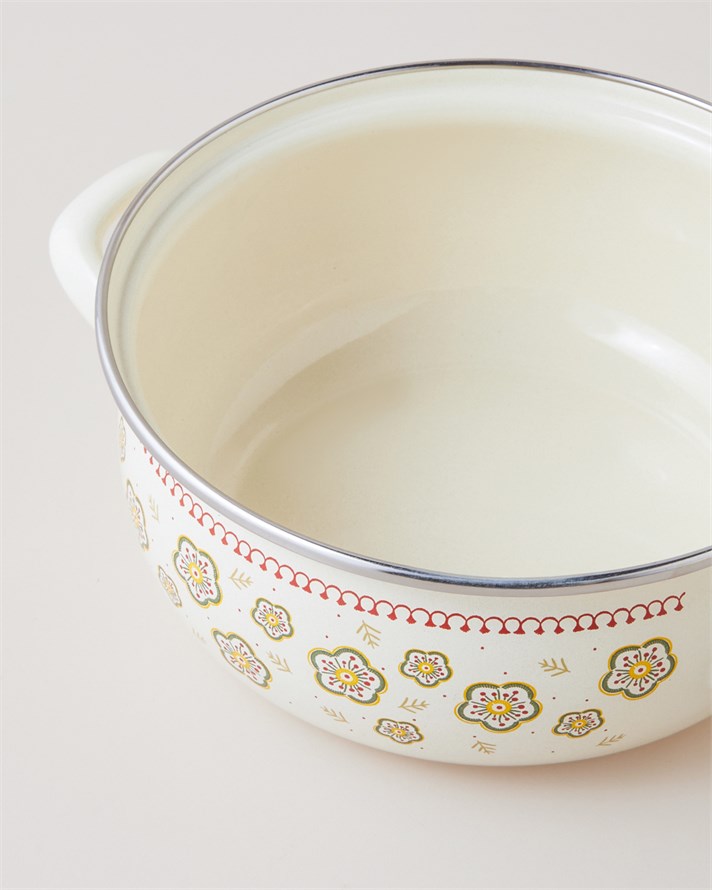 Nostalgic Serenity Emaye Mini Tencere 18 cm Hardal
