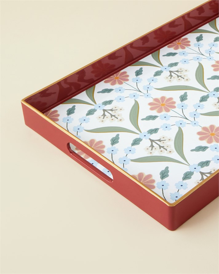 Nostalgic Whispers PP Tepsi 40x26 cm Bordo