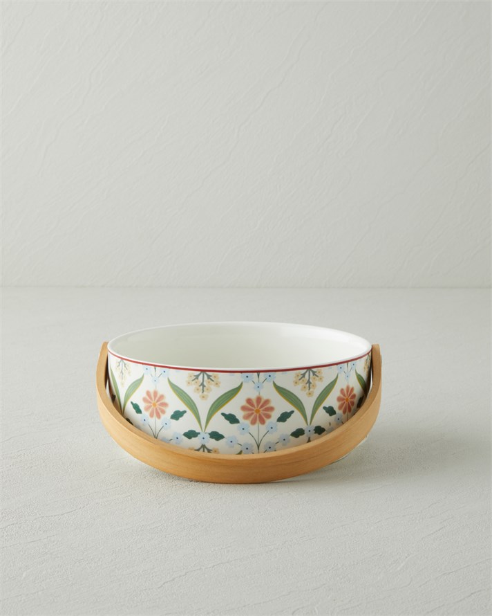 Nostalgic Whispers Stoneware Sunumluk 17x7 cm Renkli